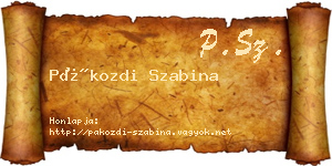 Pákozdi Szabina névjegykártya